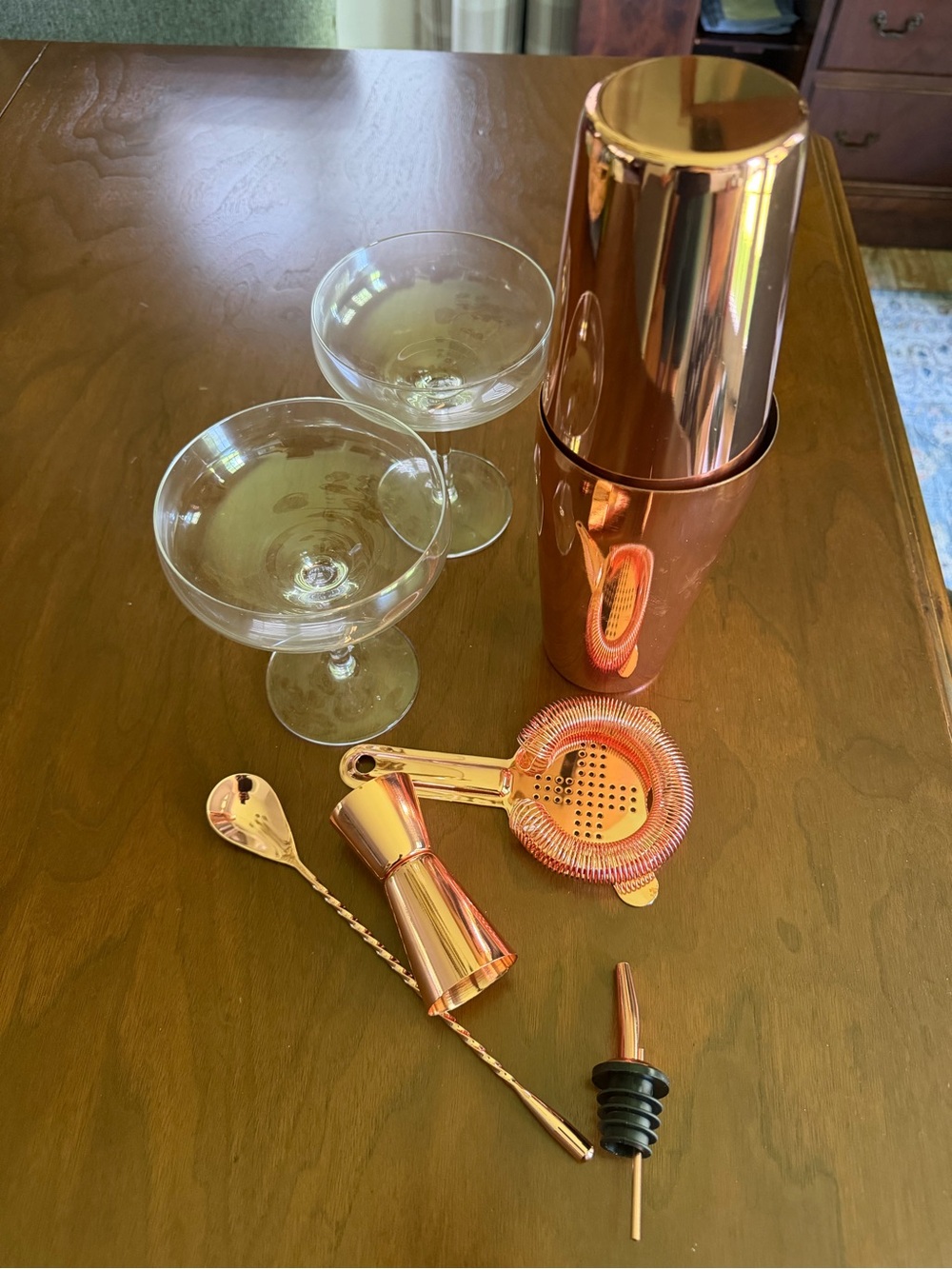 Vemacity Rose Gold Cocktail Bar Set - 7-Piece Party Essentials